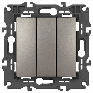 Выключатель трехклавишный без рамки Эра Elegance 14-1107-16