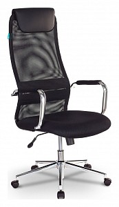 Кресло офисное KB-9N, черный, кожа искусственная, ткань сетчатая