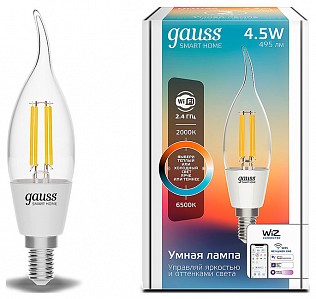 Лампа светодиодная [LED] Gauss E14 4.5W 2000-6500K