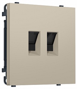 Розетка двойная Ethernet RJ-45 и со шторками, без рамки MS MS352110