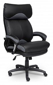 Кресло офисное Duke, серый, черный, кожа, текстиль