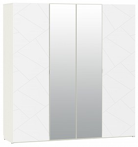 Шкаф 4-х дверный Summit зеркальный, меренга 