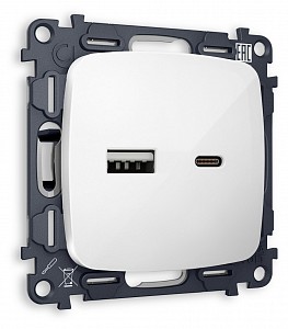 Розетка 2хUSB type A и C без рамки MO111010