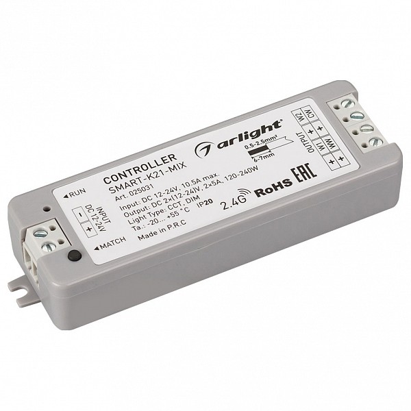 

Контроллер SMART-K21-MIX (12-24V, 2x5A), SMART-K21-MIX (12-24V, 2x5A)