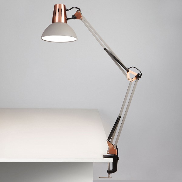 

Настольная лампа офисная Worker 01021/1 серый, Worker 01021/1 серый