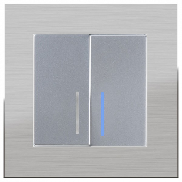 

Выключатель двухклавишный с подсветкой без рамки Aluminium(Серебряный) WL06-SW-2G-2W+WL06-SW-2G-LED, без рамки Aluminium(Серебряный) WL06-SW-2G-2W+WL06-SW-2G-LED