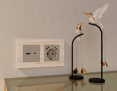 Накладка для розетки с заземлением и со шторками и 2хUSB type A Quant AP3690