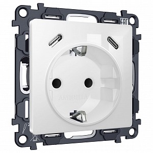 Розетка с заземлением и 2хUSB type C, без рамки MA MA110510 Розетка с заземлением и 2хUSB type C, без рамки MA MA110510