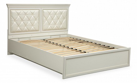 Кровать двуспальная Эльмира с подъемным механизмом   белый с патиной