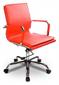 Кресло офисное CH-993-low, красный, кожа искусственная