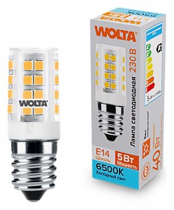 Лампа светодиодная [LED] Wolta E14 5W 6500K