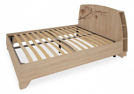 Кровать Виктория-1  дуб сонома с коричневым рисунком  