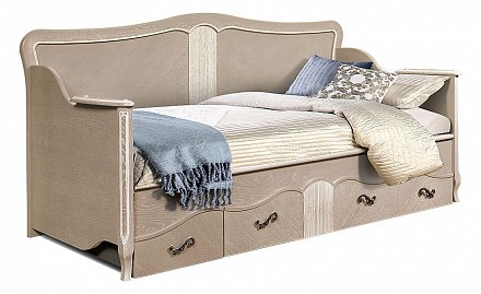 Кровать односпальная  жемчужный дуб с ящиками  