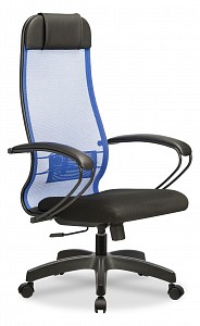 Кресло МЕТТА-11(MPRU), синий, черный, сетка, экокожа