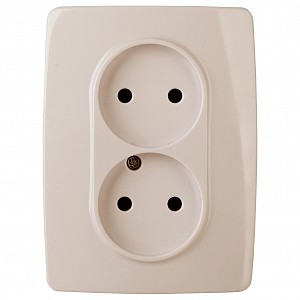 Розетка двойная без заземления Эра 12 12-2107-02