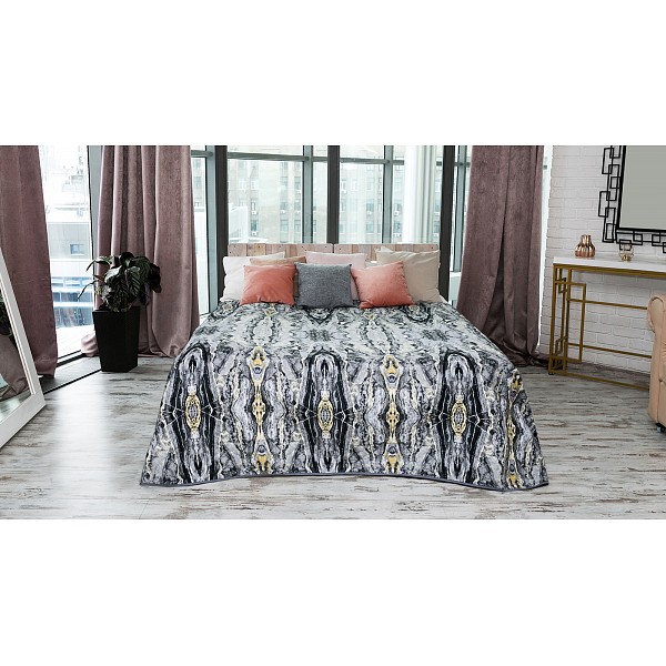 

Покрывало евростандарт Яшма, Серый, Яшма