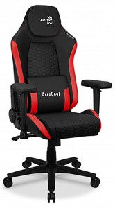Геймерское кресло Aerocool Crown, красный, черный, микрофибра, ткань