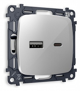 Розетка 2хUSB type A и C без рамки Quant MO411010