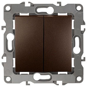 Выключатель двухклавишный без рамки Эра 12 12-1004-13 Выключатель двухклавишный без рамки Эра 12 12-1004-13