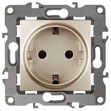 Розетка с заземлением и со шторкой, без рамки Эра 12 12-2102-04
