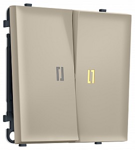 Выключатель двухклавишный с подсветкой без рамки MS MS344010