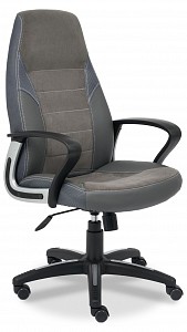 Компьютерное кресло Inter, серый, кожа искусственная, ткань, флок