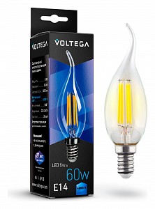 Лампа светодиодная [LED] Voltega E14 6W 4000K