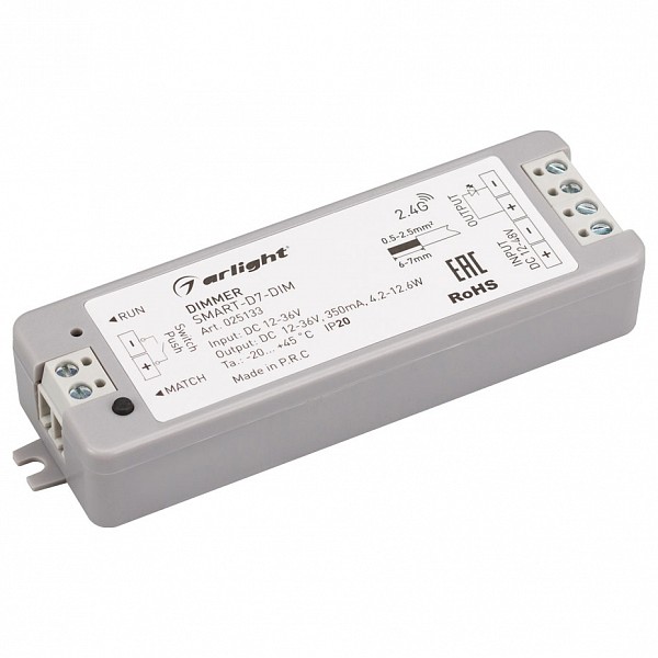 

Контроллер-диммер SMART-D7-DIM (12-36V, 1x350mA), SMART-D7-DIM (12-36V, 1x350mA)
