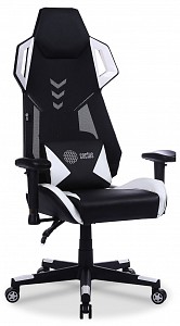 Игровое кресло CS-CHR-090BLW, белый, черный, полиэстр, экокожа