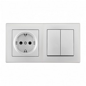 Блок с розеткой и выключателем SET06-2 SET06-2-30-2-40-1 silver