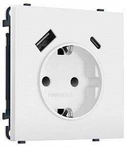 Розетка с заземлением и со шторкой и 2хUSB type A и C, без рамки MS MS830010