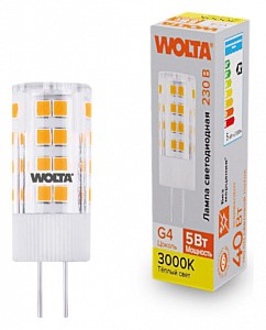 Лампа светодиодная [LED] Wolta G4 5W 3000K