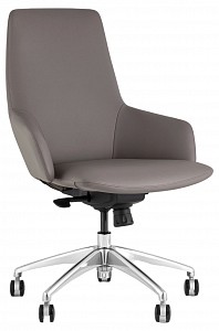 Кресло офисное TopChairs Bow, серый, экокожа