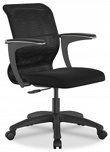 Кресло офисное SU-M-4, черный, сетка, экокожа