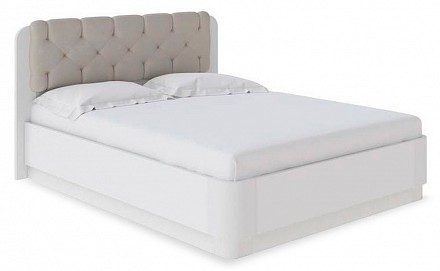 Кровать двуспальная Wood Home Lite 1 с подъемным механизмом   жемчуг белый
