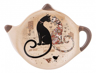 Подставка под чайные пакетики (12x9.5x1.5 см) Парижские коты 358-1738
