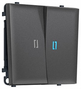 Выключатель двухклавишный с подсветкой без рамки MS MS654020