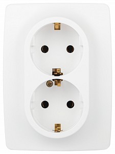 Розетка двойная без заземления Эра 12 12-2106-01М