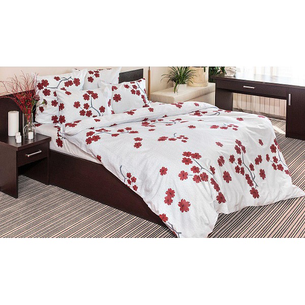 Комплект евростандарт Зигзаг удачи, Белый;бордовый, Зигзаг удачи