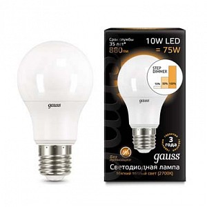 Лампа светодиодная [LED] Gauss E27 10W 3000-4100K
