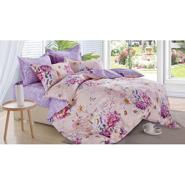 

Комплект полутораспальный Satin Lux Весенние настроение, Розовый;сиреневый, Satin Lux Весенние настроение
