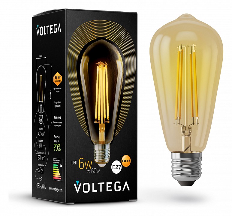 

Лампа светодиодная Loft Led E27 220В 6Вт 2800K 5526, Loft Led E27 220В 6Вт 2800K 5526