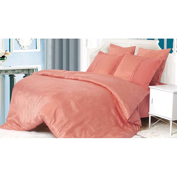 

Комплект евростандарт Satin Jacquard, Лососевый, Satin Jacquard