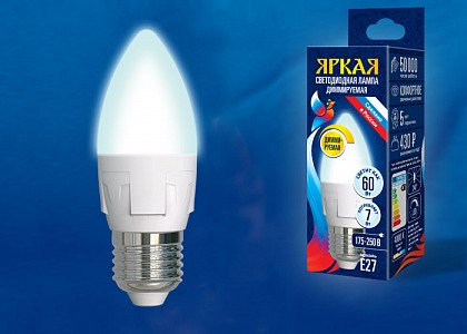 Лампа светодиодная [LED] Uniel E27 7W 4000K