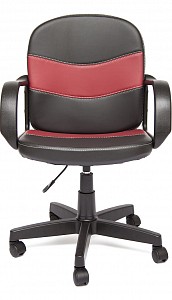 Компьютерное кресло , бордовый, черный, искусственная кожа, ткань