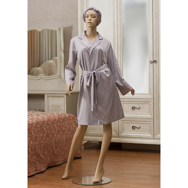 

Халат женский (S/M) Ronico Tencel, Розовый;серый, (S/M) Ronico Tencel