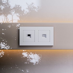 Розетка Ethernet RJ-45 и со шторками, без рамки белый матовый W5120001