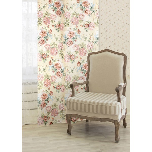 

Портьера (140x250 см) 2 шт. Rose delicate, Бежевый;розовый, (140x250 см) 2 шт. Rose delicate