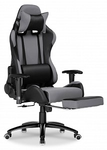 Кресло офисное Tesor, серый, черный, кожа искусственная, ткань