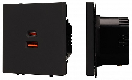 Розетка 2хUSB type A и C без рамки NOBE 054317(1)